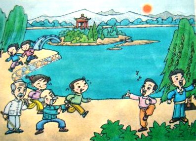 一年級的看圖寫話-公園的早晨 一年級的看圖寫話-公園的早晨